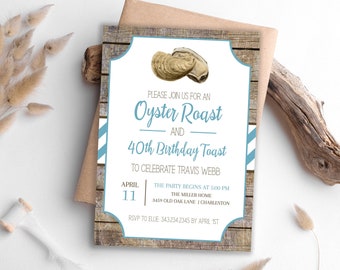 Printable Oyster Roast Party Invitation, Oyster Roast Birthday ...