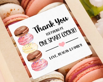 One Smart Cookie Teacher Card - Macaron Gift Tag- Teacher Appreciation Week - Teacher Appreciation Printable