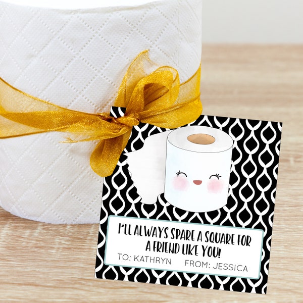 Toilet Paper Gift Tag - Quarantine present - Toilet Paper Present - Spare a Square - Quarantine Gift Tags - Covid gift
