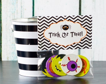 Printable Halloween Trick or Treat Bag Topper for School or Trick or Treating