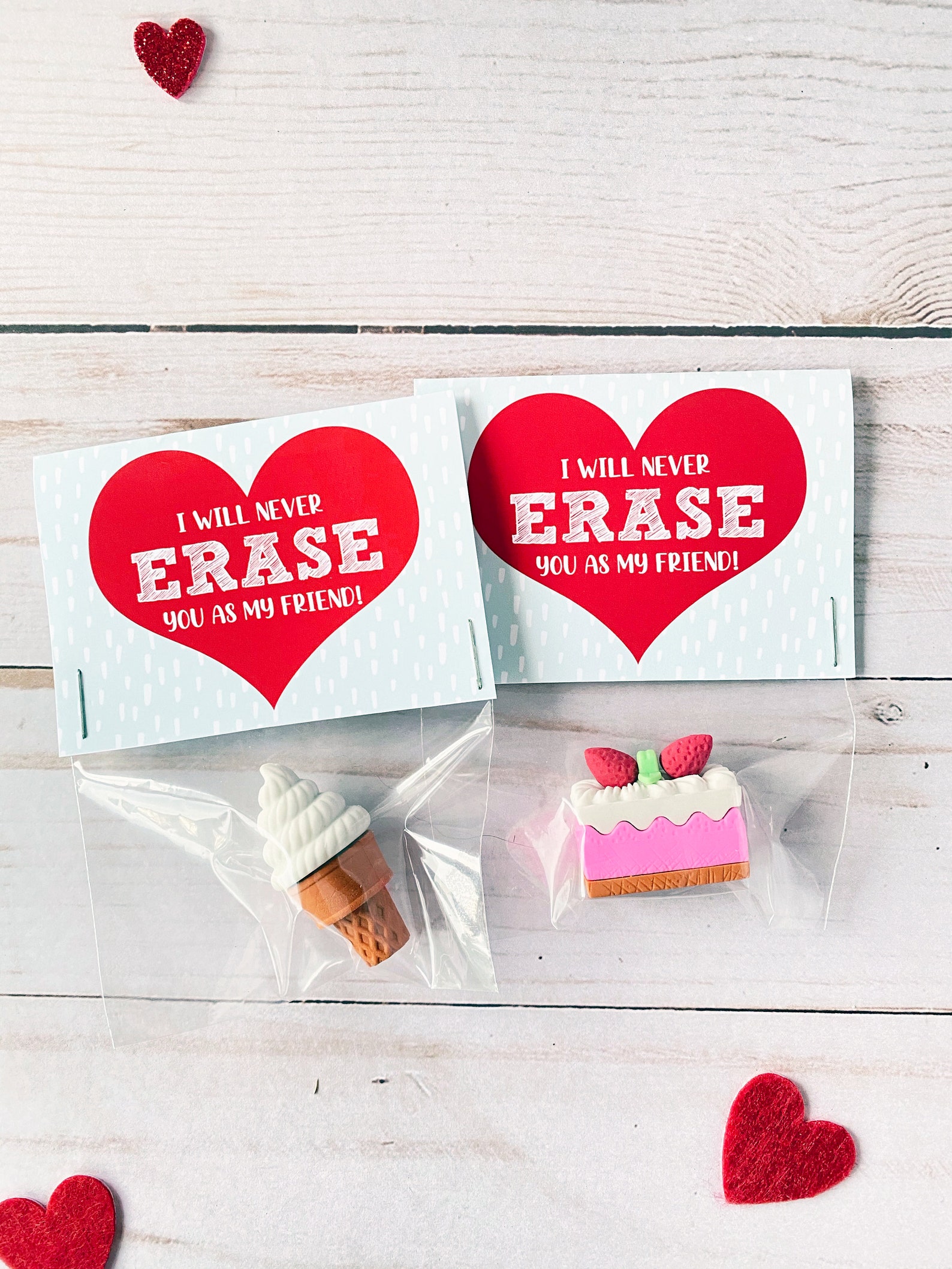 Printable Valentine Card Eraser Valentine Printable and | Etsy