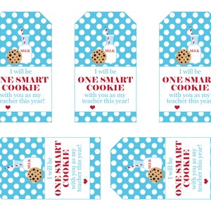 Printable One Smart Cookie Tag for Beginning of the Year Teacher Gift ...