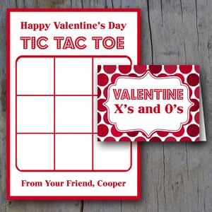 Tic Tac Toe Valentine Card Printable and Editable M&M tic tac toe Kids School Valentines image 2