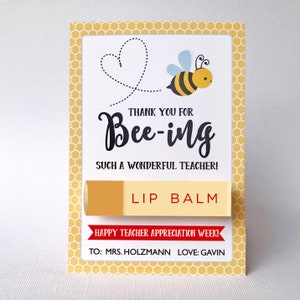 Lehrer-Anerkennungs-Karte - Danke, dass Sie mein Lehrer sind - Lippenbalsam-Lehrer-Anerkennungs-Geschenk -Lehrer-Anerkennungs-Woche - Printable