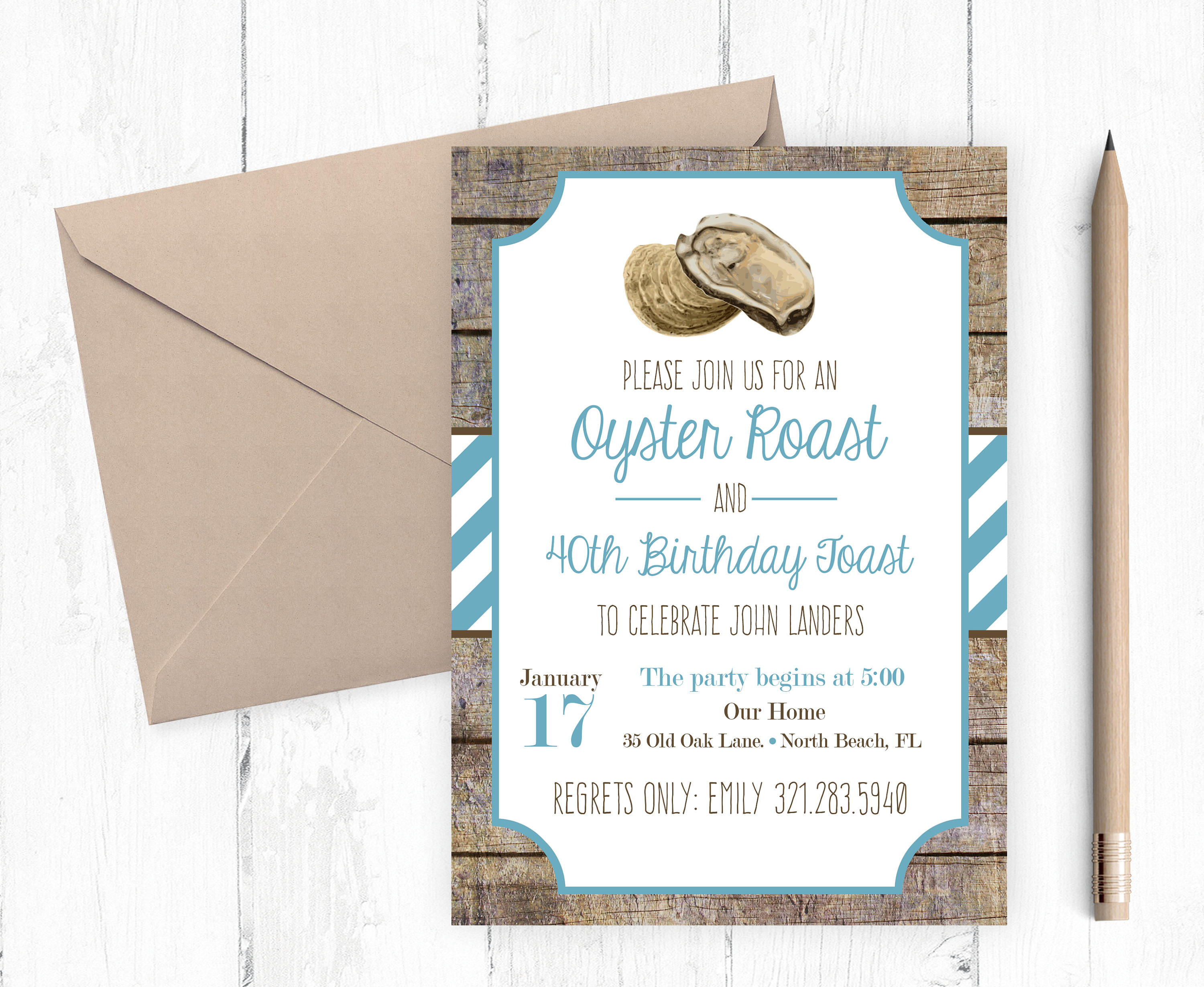 Printable Oyster Roast Party Invitation | Etsy