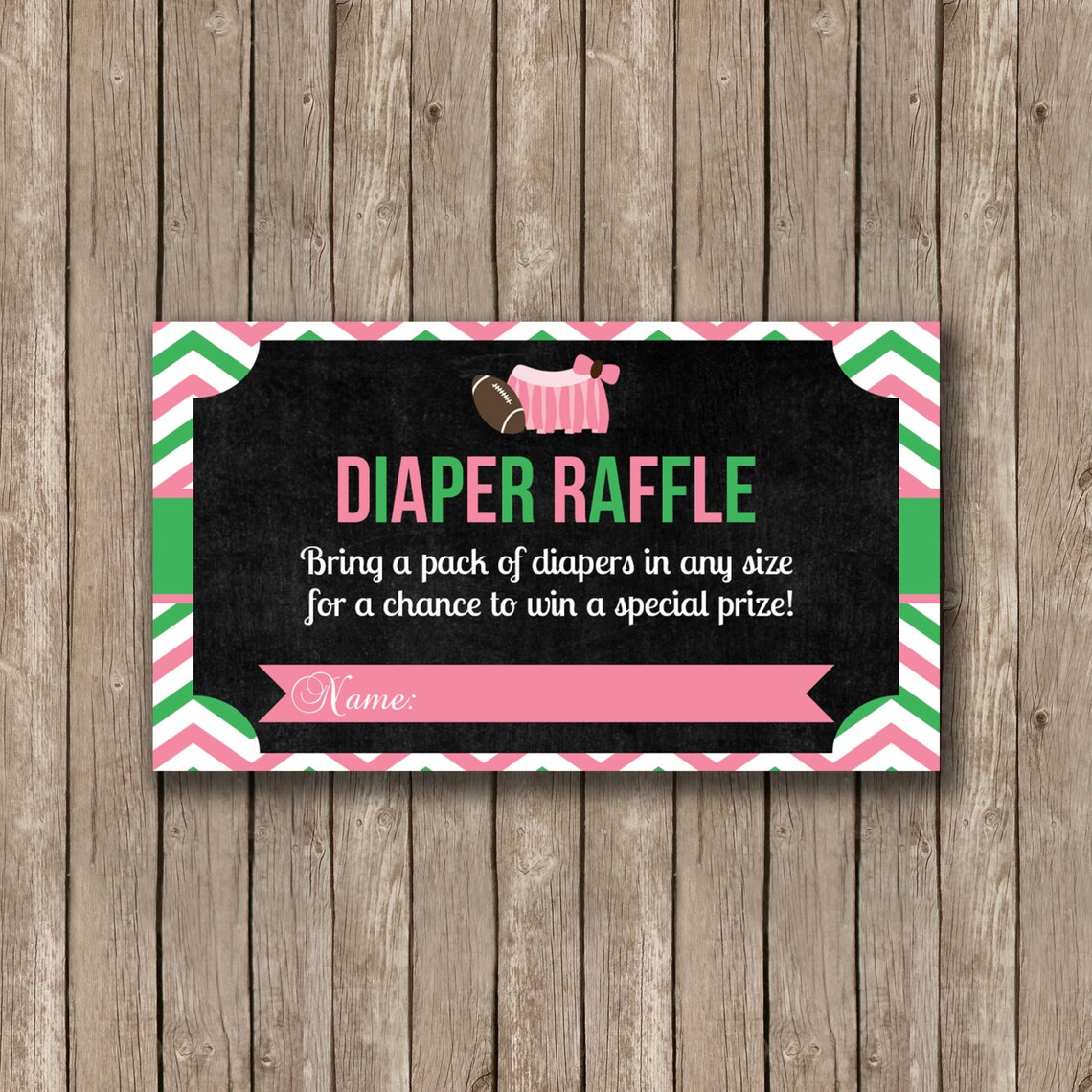 Printable Touchdowns or Tutus Diaper Raffle Cards - Etsy