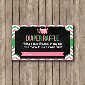 Printable Touchdowns or Tutus Diaper Raffle Cards - Etsy