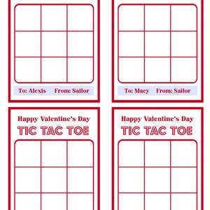 Tic Tac Toe Valentine Card Printable and Editable M&M tic tac toe Kids School Valentines image 4