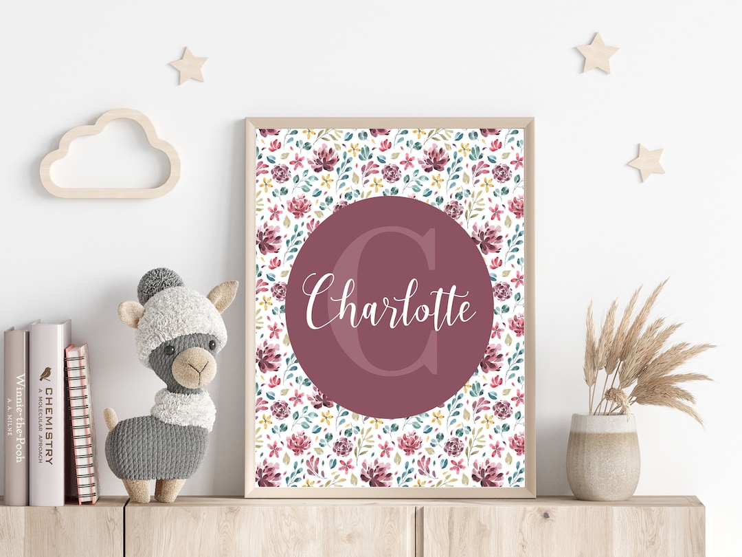 Printable Name Wall Art Nursery Name Art Kids Name Art Etsy