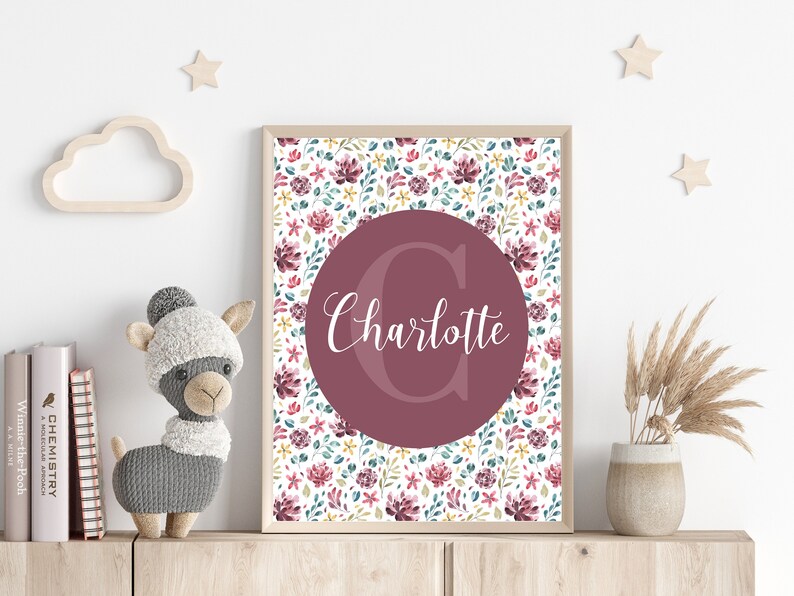 Printable Name Wall Art Nursery Name Art Kids Name Art Etsy