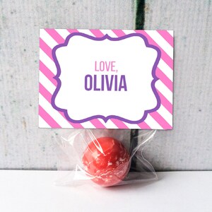 Bouncy Ball Valentine Girls Valentines Kids Valentines Personalized Class Valentines Non Candy Valentines image 2