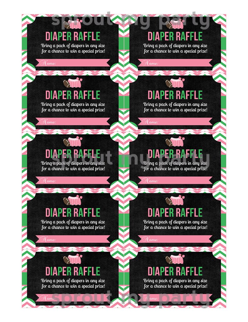 Printable Touchdowns or Tutus Diaper Raffle Cards - Etsy