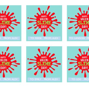 Slime Valentines Kids Valentines Printable and Editable Happy ...