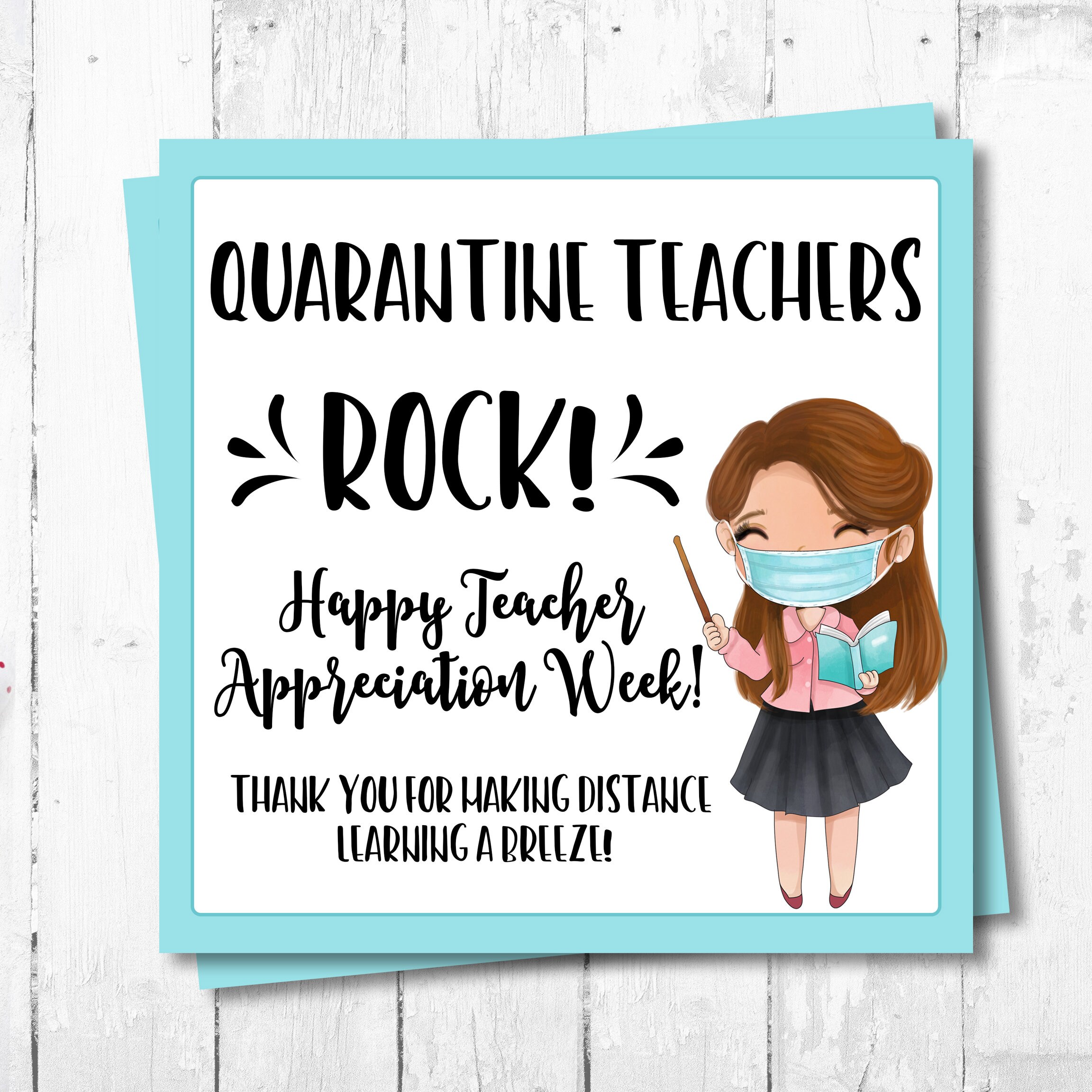 Quarantine Teacher Appreciation Card Quarantine Teachers Etsy