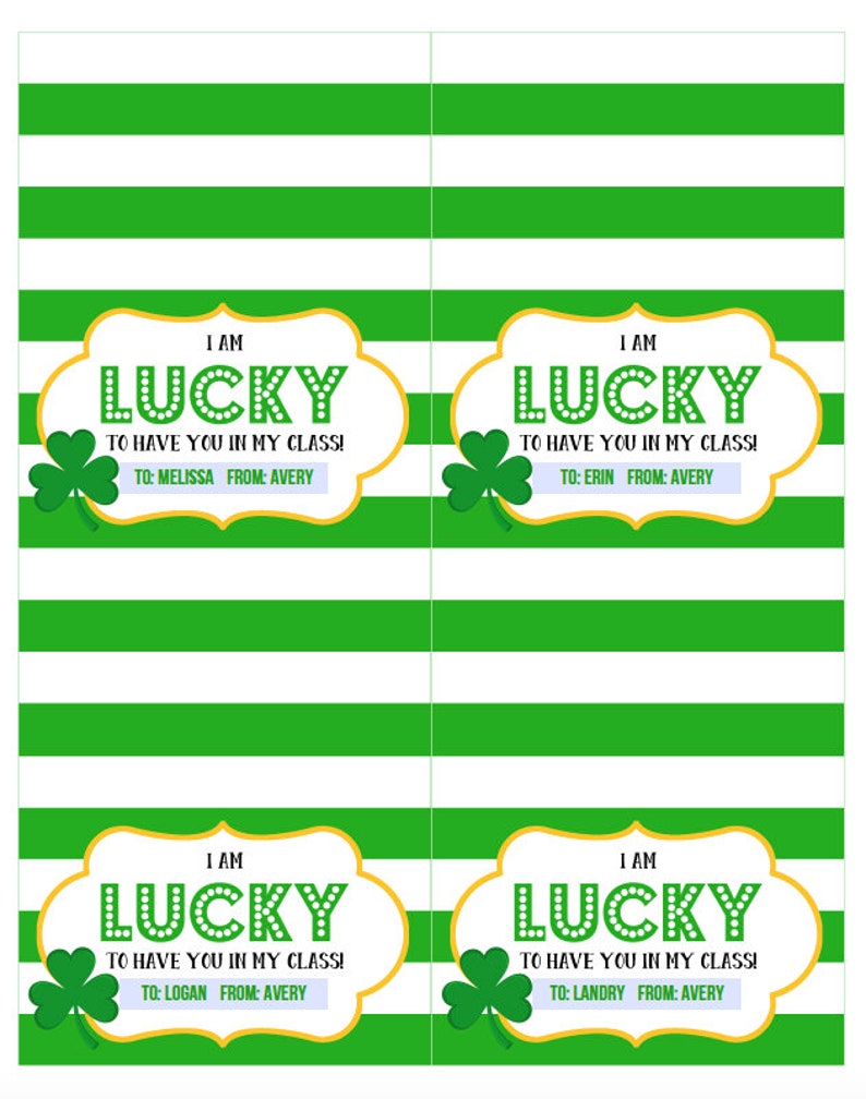 St. Patrick's Day Lucky Charm Treat Bag Topper Cereal Treat Bag St. Patrick's Day Class Treats Printable and Editable image 3
