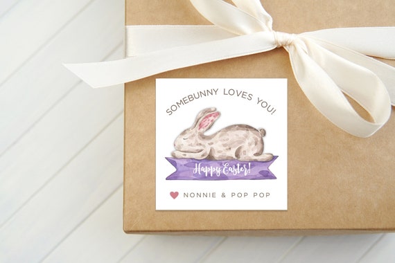 Some Bunny Loves You Easter Tag - Easter Bunny Gift Tag - Easter Gift from Grandparents - Kids Easter Gift Tag Il_570xn