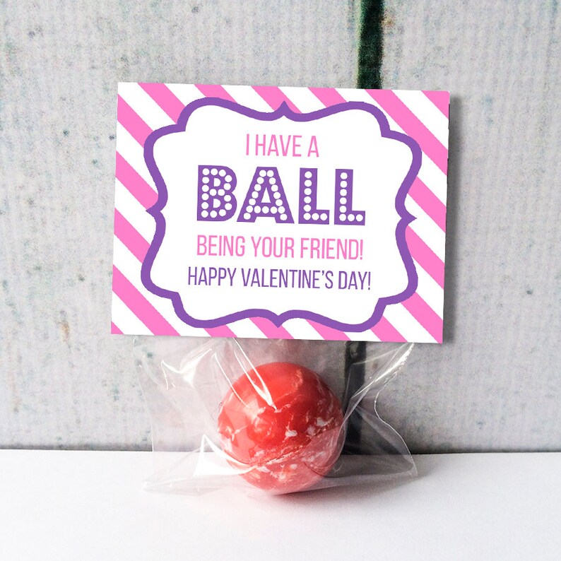 Bouncy Ball Valentine Girls Valentines Kids Valentines Personalized Class Valentines Non Candy Valentines image 1