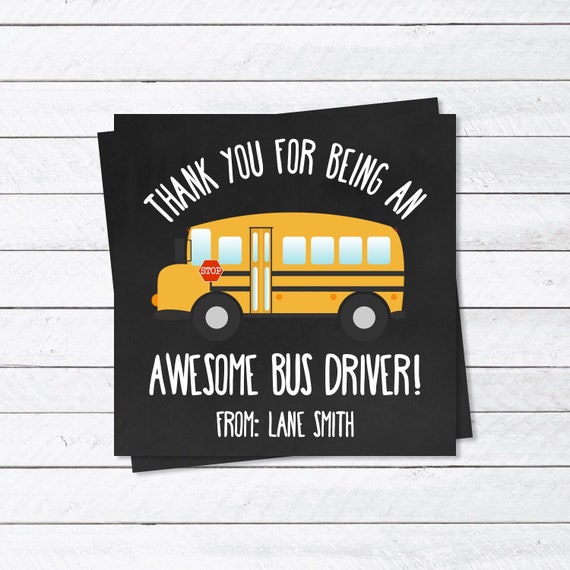 Bus Driver Thank You / Bus Driver Valentine/ Thank You Note for Bus Driver/  Gift Tag/ Bus Driver Gift Ideas/ Bus Driver Appreciation 