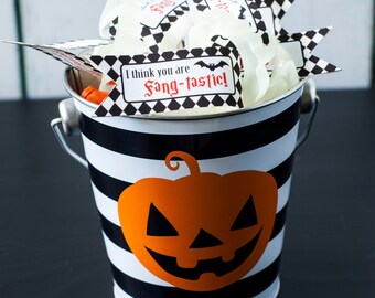 Halloween Plastic Fang Tags: Non-Candy Treat for School or Trick or Treating
