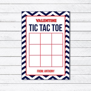 Tic Tac Toe Valentine Card - Kids Valentines - Editable Valentine - Personalized Classroom Valentines - Tic Tac Toe Game board