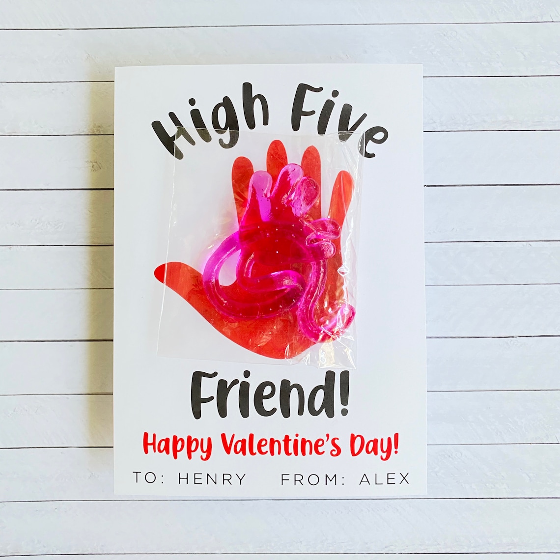 Printable Valentine Sticky Hand Valentine High 5 Valentine Etsy