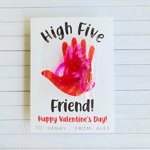 Printable Valentine - Sticky Hand Valentine - High 5 Valentine - Printable and Editable - Valentine's Day Card - Kids Valentines