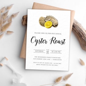 Printable Oyster Roast Party Invitation, Oyster Roast Birthday ...