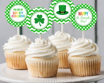 Printable St Patrick's Day cupcake toppers