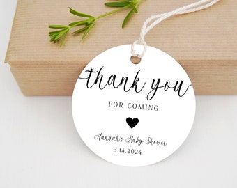 Minimalist Baby Shower Favor Tag, Baby Shower Favor Tag, Round Tag, Square Tag, Thank You Favor Tag, editable, instant download