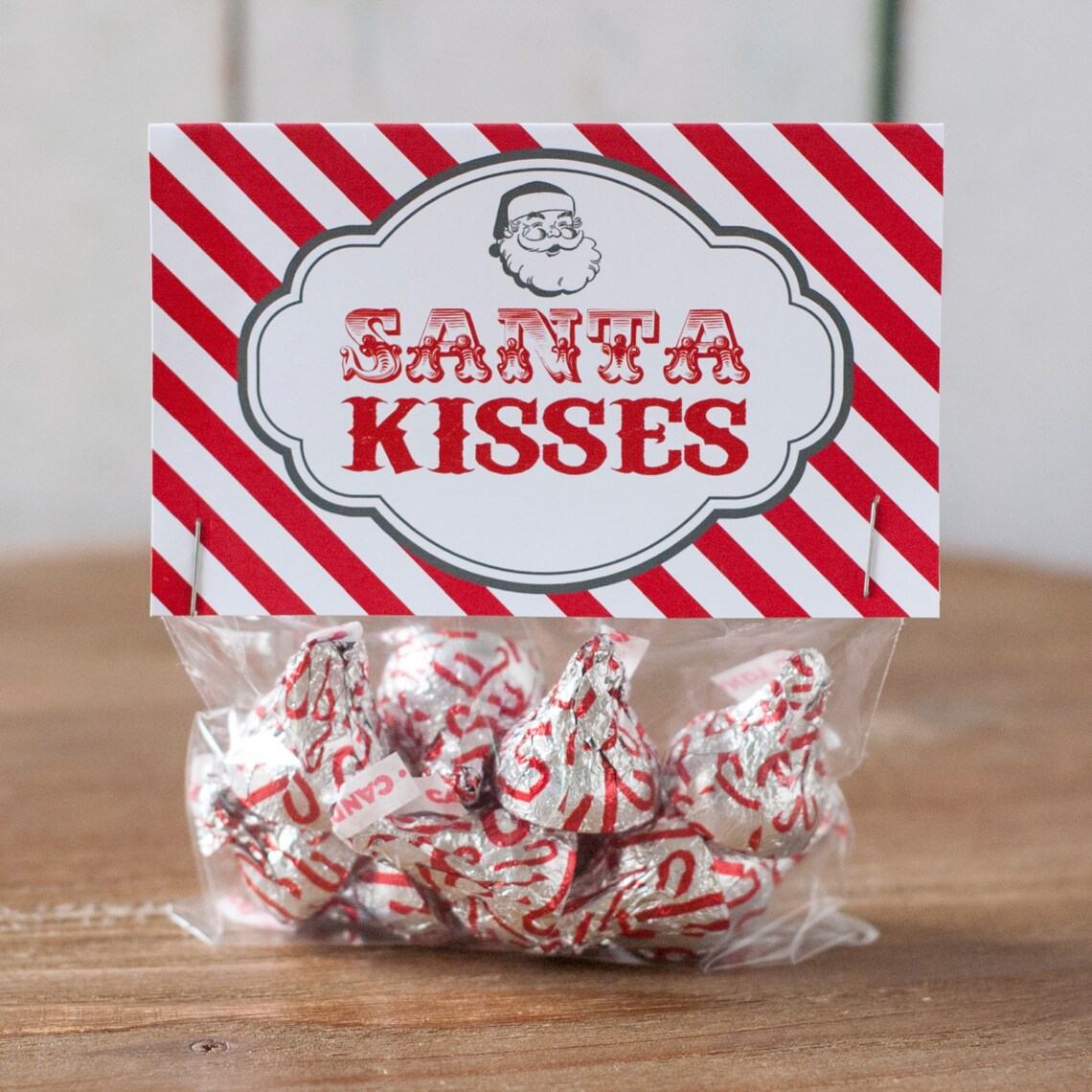 Printable Santa Kisses Treat Bag Topper: Available Instantly | Etsy