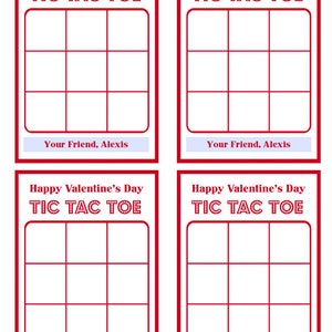 Tic Tac Toe Valentine Card Printable and Editable M&M tic tac toe Kids School Valentines image 3