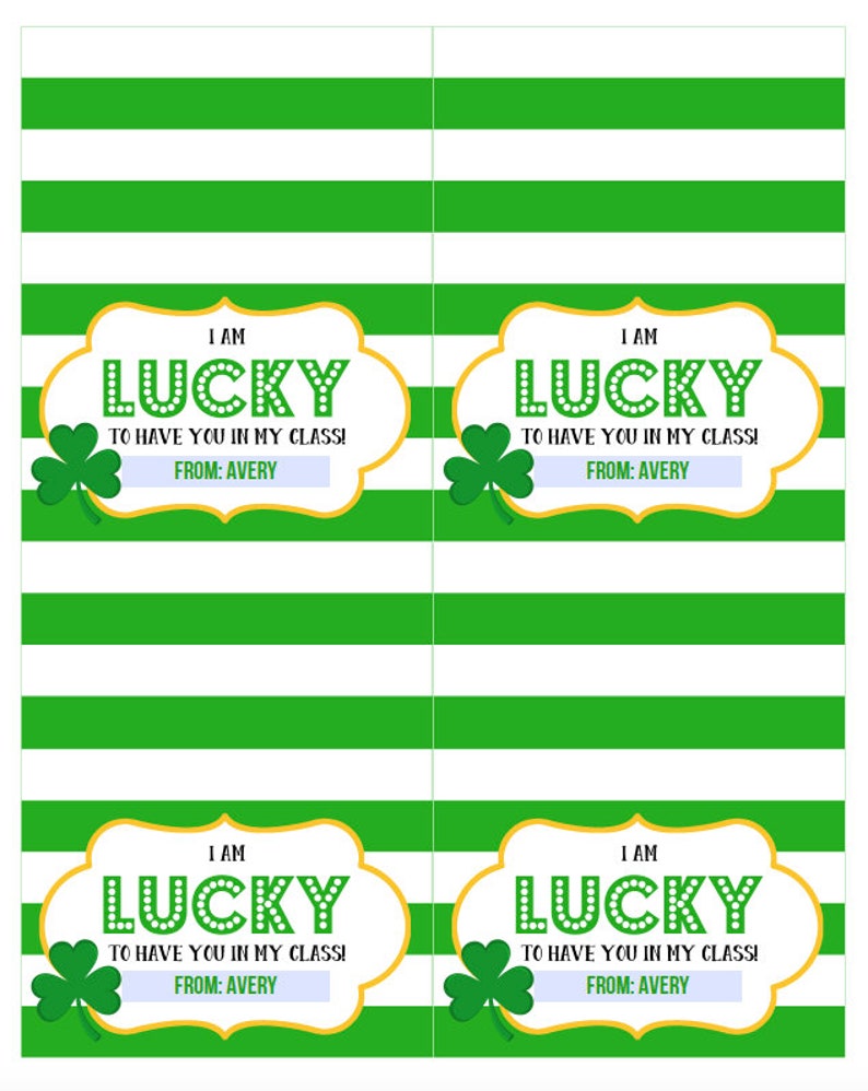 St. Patrick's Day Lucky Charm Treat Bag Topper Cereal Treat Bag St. Patrick's Day Class Treats Printable and Editable image 2