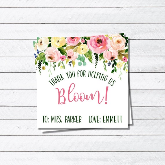 Teacher Appreciation Tag - Thank you for helping us Bloom - Teacher Appreciation Week - Teacher Appreciation Printable Il_570xn