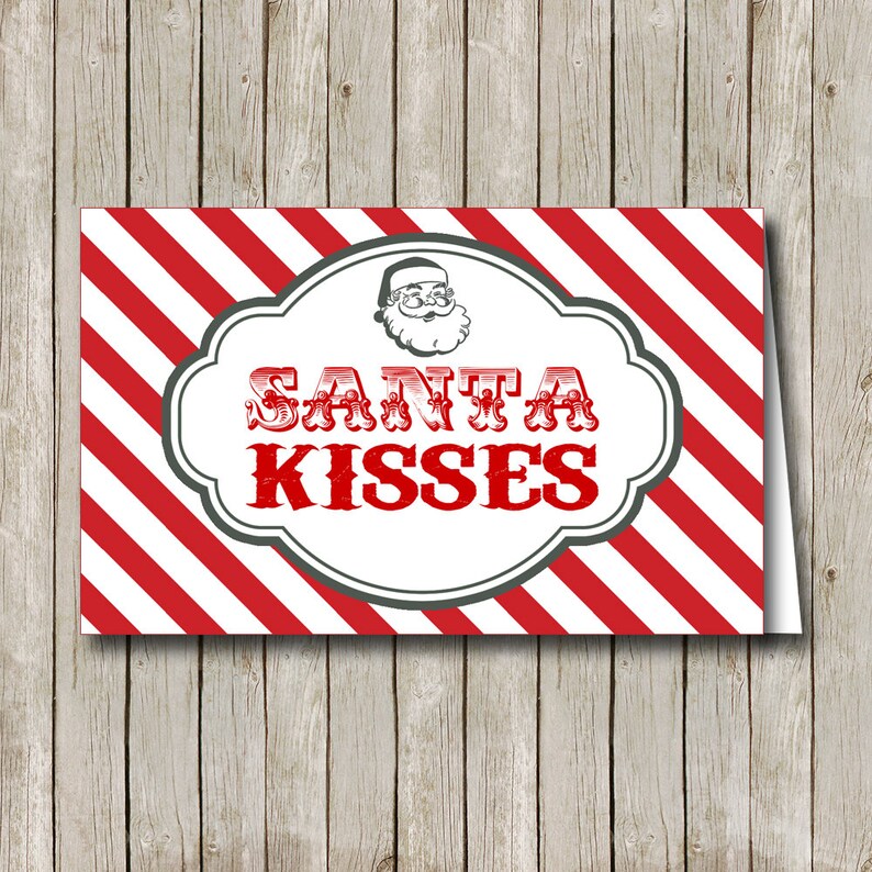 Printable Santa Kisses CUSTOM Treat Bag Topper - Etsy