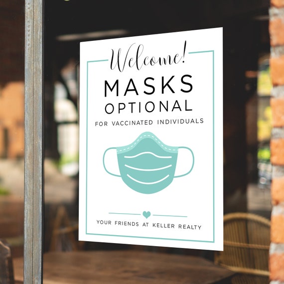 Masks Optional Sign For Business Voluntary Mask Sign Custom Mask 