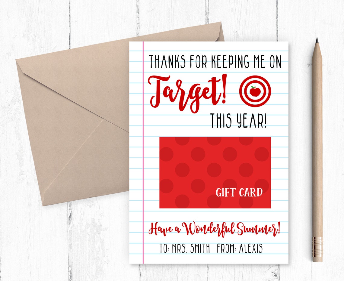 Target Teacher Appreciation Card Target Teacher Card End of Etsy