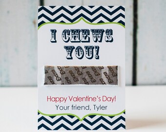 Printable Instant Download Chewing Gum Valentine: I Chews You | Etsy