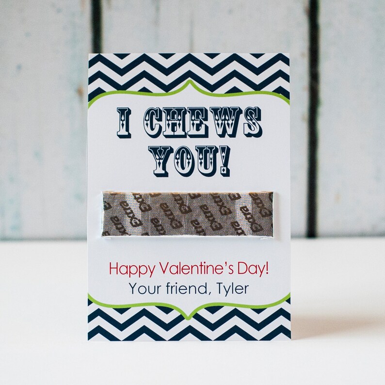 Printable Chewing Gum Valentine I Chews You Etsy