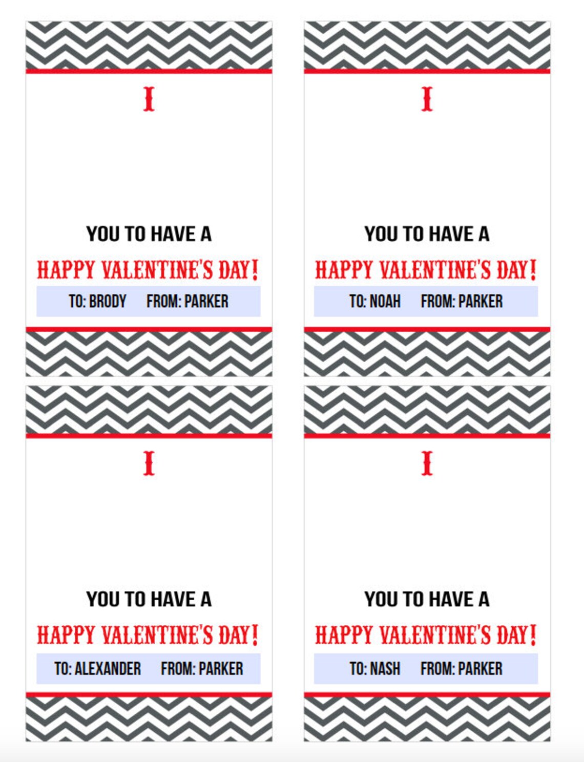 Mustache Valentine Kids Valentines Printable Valentines | Etsy