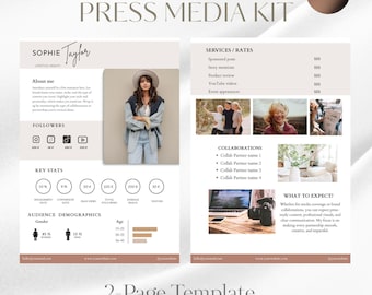 Instagram Press Media Kit Template | Editable Canva PR Kit | Influencer & Blogger Media Kit | Digital Download for Entrepreneurs