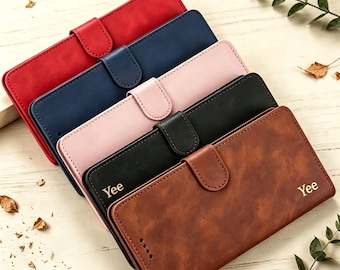 Custom Leather Flip iPhone Case, 2 in 1 Magnetic Phone Cover for iPhone 17 Pro Max, 16, 15, 14, 13, 12, Plus, Detachable Wallet Phone Case