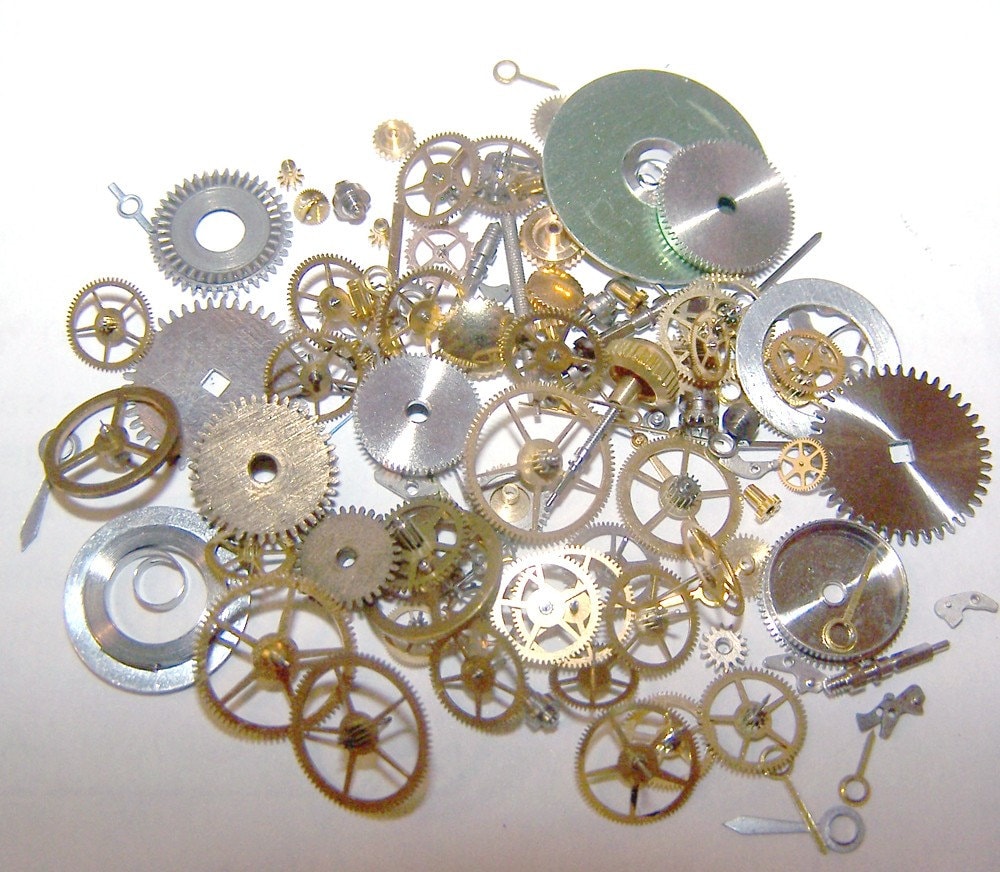 50g 100g Mixed Antique Steampunk Cogs & Gears Charms DIY Pendant