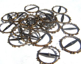10 Vintage antique gears, steampunk watch parts, watch gears, balance wheels, jewelry making, watch repair, elgin, waltham, vintage supplies