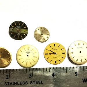 Watch dial sample lot A variety of watch dials and faces Steampunk supplies for jewelry making recycled altered art sculpture watch repair image 4