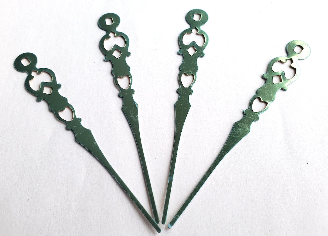 Vintage Green Large Clock Hands Sea Foam Color Large Hands for Altered or Assemblage Art