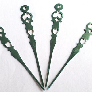 Vintage Green Large Clock hands - sea foam color large hands for altered or assemblage art, steampunk jewelry design or repair