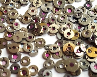 Watch Cap Jewels in setting 25 per lot - Old vintage pocket watch parts for steampunk design, repair or resin work - rubies