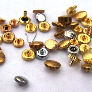 Steampunk Watch Parts and pieces - 50 Vintage Mixed Metal Watch Crowns