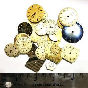 Watch dial sample lot A variety of watch dials and faces Steampunk supplies for jewelry making recycled altered art sculpture watch repair image 2