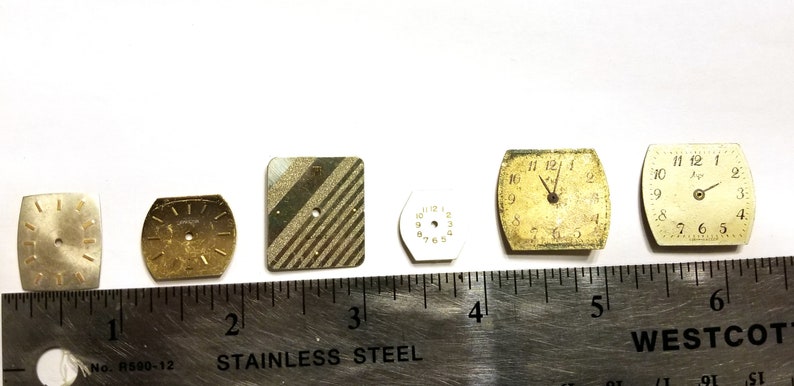 Watch dial sample lot A variety of watch dials and faces Steampunk supplies for jewelry making recycled altered art sculpture watch repair image 5